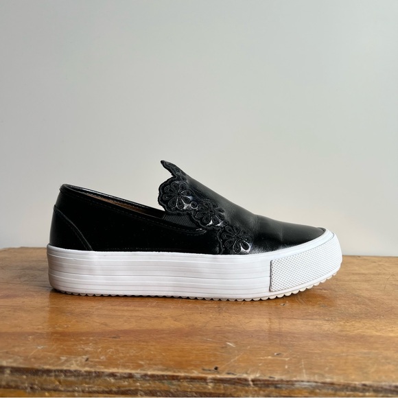 See By Chloe Black Platform Patent Leather Sneakers - Picture 2 of 11